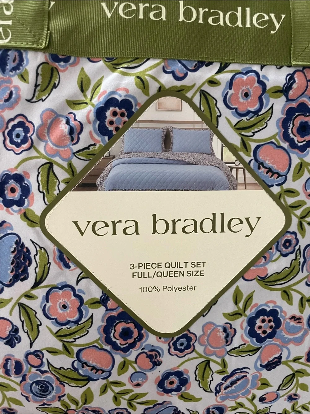 Vera Bradley Floral Quilt Set in Pink, Blue & Green